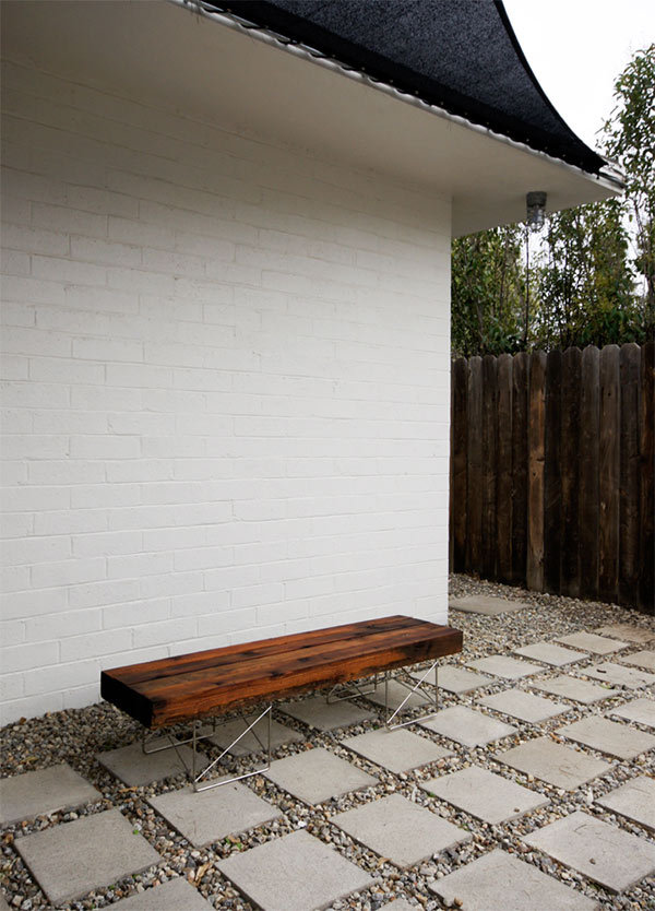 Schutting tuinbankje